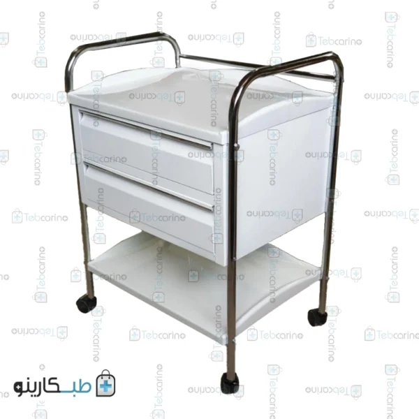 ترالی پانسمان 2 کشو سفید